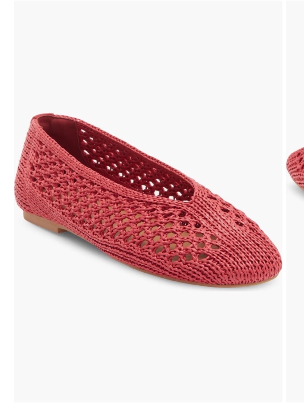 Nordstrom Rack Monroe Woven Almond Toe Flats red